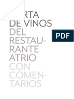 Carta Vinos Restaurante Atrio