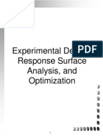 Experimental Design, Response Surface Analysis, and Optimization