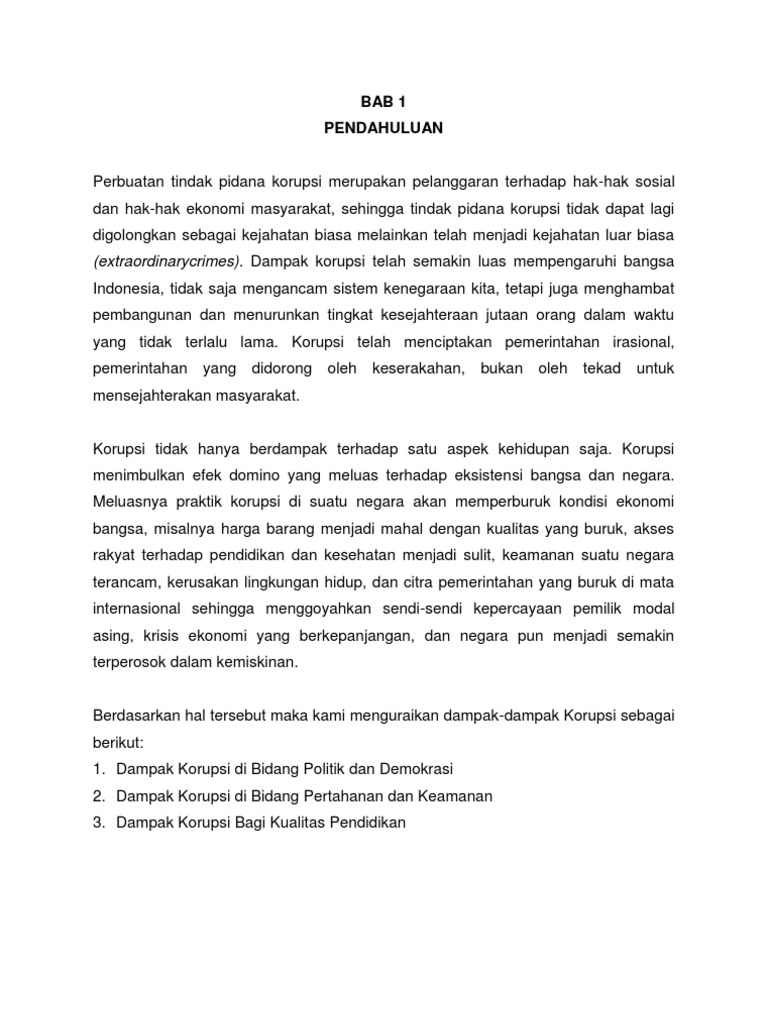 Dampak Korupsi