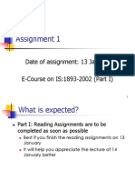 Assignment 1: Date of Assignment: 13 January E-Course On IS:1893-2002 (Part I)