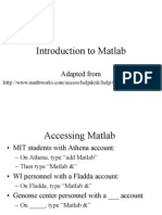 Introduction To Matlab: Adapted From