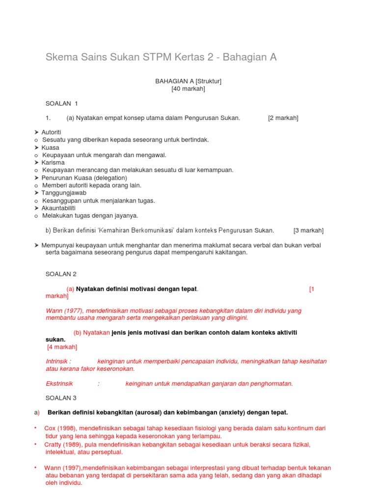 Skema Sains Sukan Stpm Kertas 2