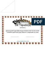 Diploma de Tapado Certificado GRATIS em PDF Modelo Pronto para Imprimir 