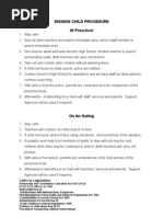 Download MISSING CHILD PROCEDURE March 09 by Preschool SN14973589 doc pdf