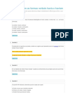 Exercícios Sobre As Formas Verbais Havia e Haviam