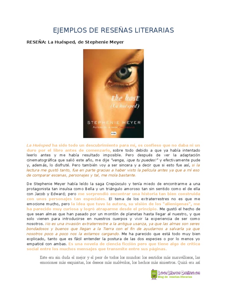 Ejemplos de Reseñas Literarias | PDF | Rajneesh | Los instrumentos mortales