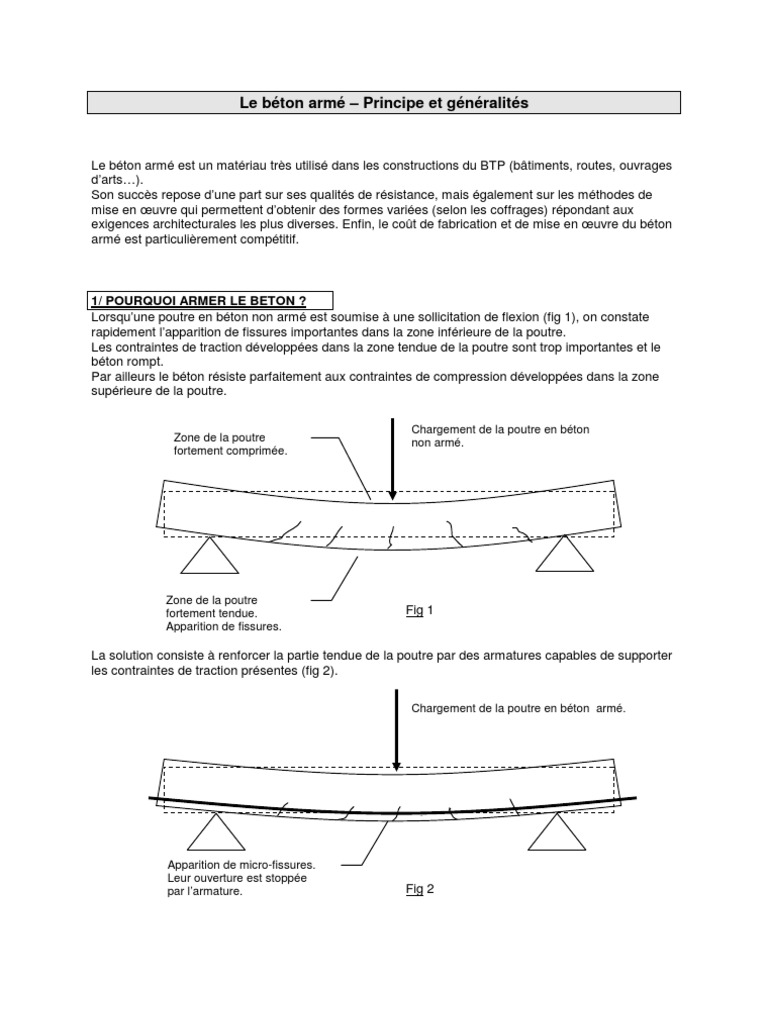 Le Béton Armé : Principes et Applications | PDF | Béton armé ...