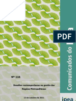 Desafios Contemporâneos Na Gestão Das Regiões Metropolitanas