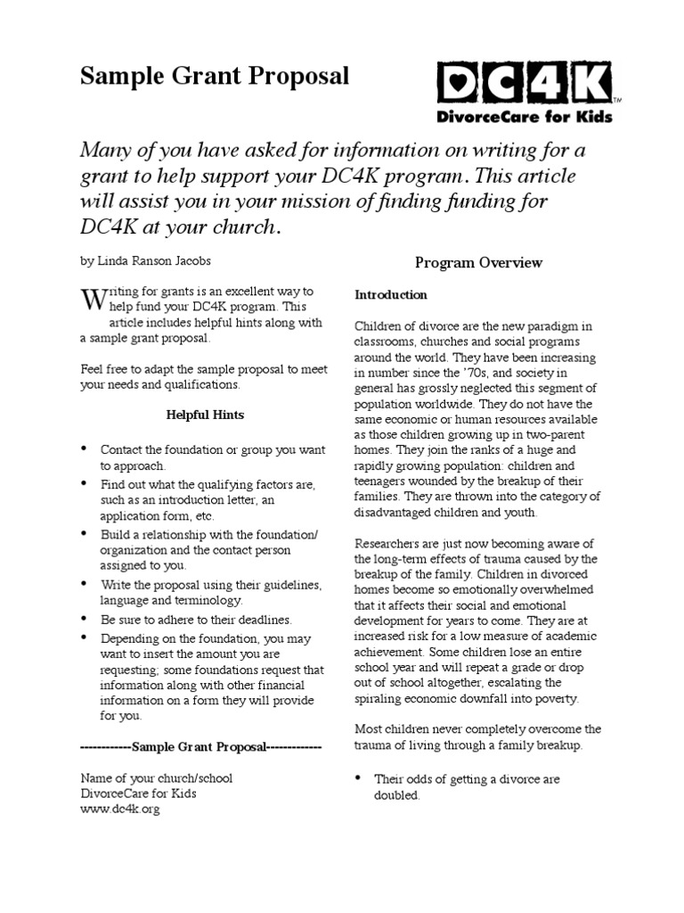 Sample grant proposal for churches image