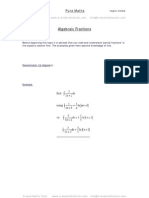 Integration of Algebraic Fractions,, Integration Notes From A-Level Maths Tutor