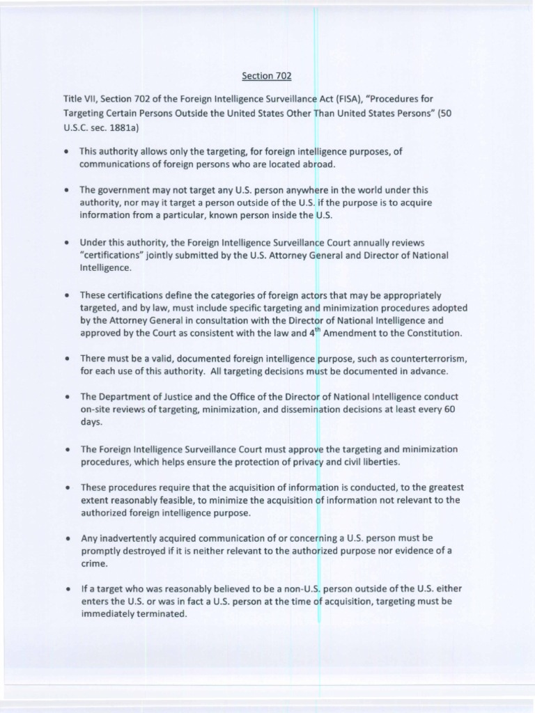 Section 702 Of The Fisa Act