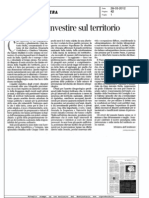 Torniamo ad investire sul territorio
Rischio sismico e idrogeologico.