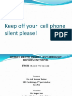 Keep cell phones silent in cardiology department