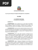 Ley 91, Que Instituye El Colegio De Abogados De La República