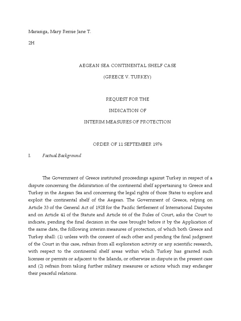 AEGEAN SEA CONTINENTAL SHELF CASE order of 11 sep 1976.docx Prejudice