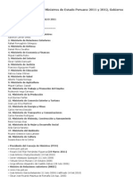 Nombres de Los Nuevos Ministros de Estado Peruano 2011 y 2012