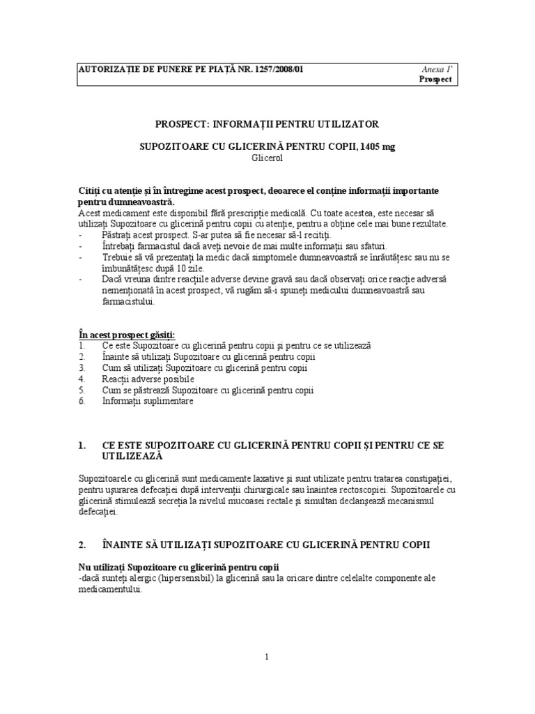 Supozitoare Cu GlicerinÄ Pentru Copii 1405 Mg