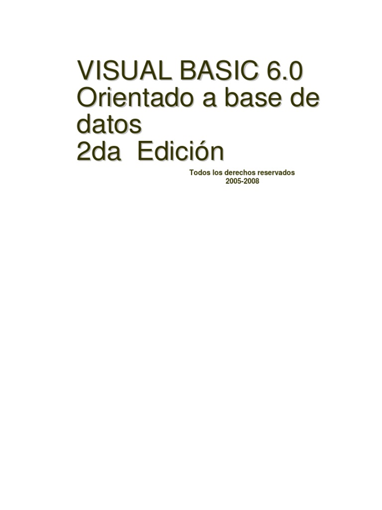 VB60 OrientadoBaseDatos | PDF | Active X Data Objects | Tabla (base de ...