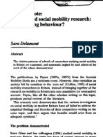 Citation and Social Mobility Research. Self Defeating Behaviour (Delamont S., 1989)