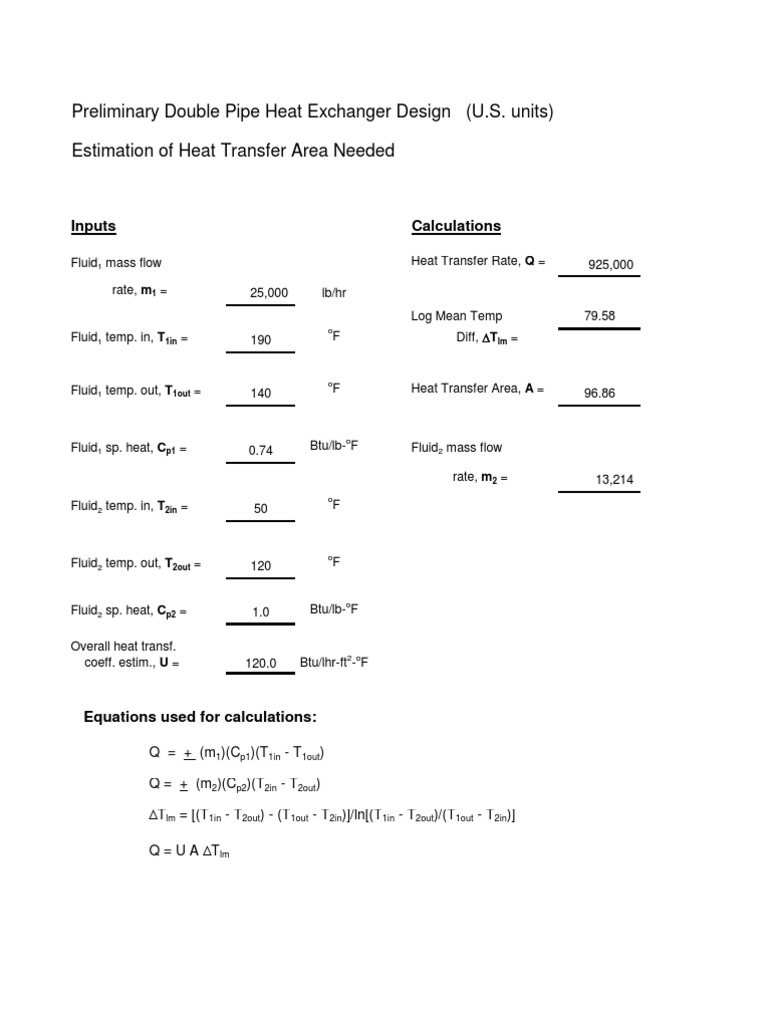 Double Pipe Heat Exchanger Design Guide | PDF | Reynolds Number | Fluid ...