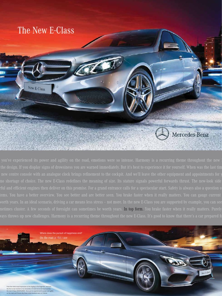 The Definitive 2014 Mercedes E Class Technical Data Guide - xo3mfdt