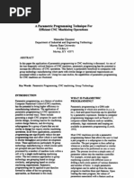 A Parametric Programming Technique For Efficient CNC Machining Op