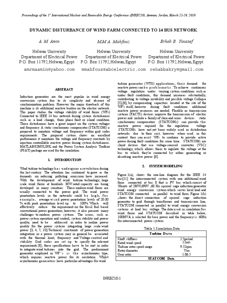 Wind Farm Voltage Stability Analysis | PDF | Wind Power | Electric ...