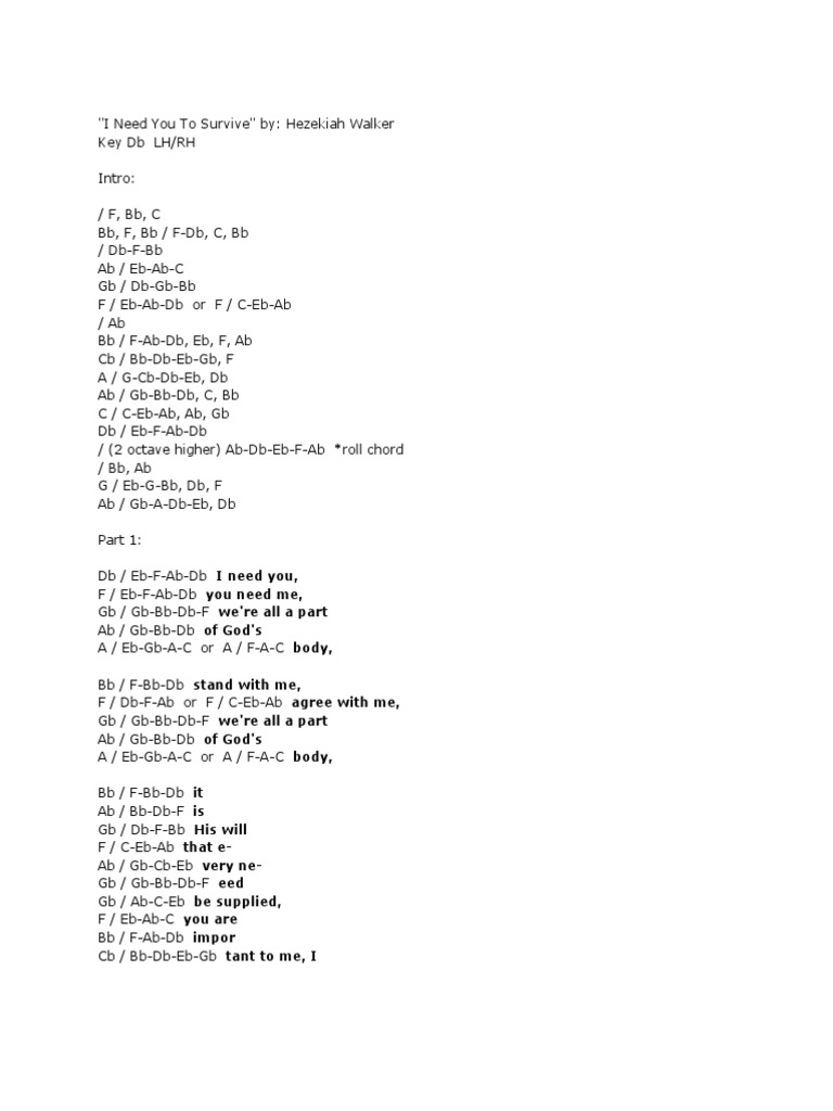 I Need You To Survive Pdf