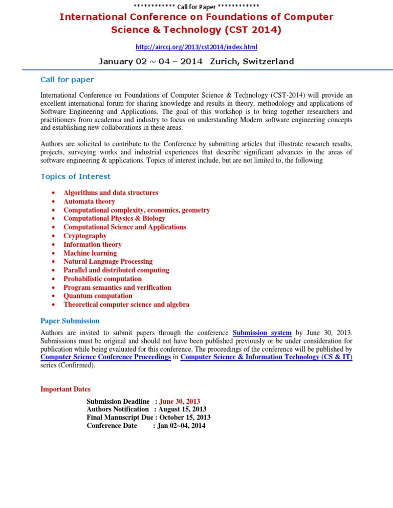 International Conference On Foundations of Computer Science ...