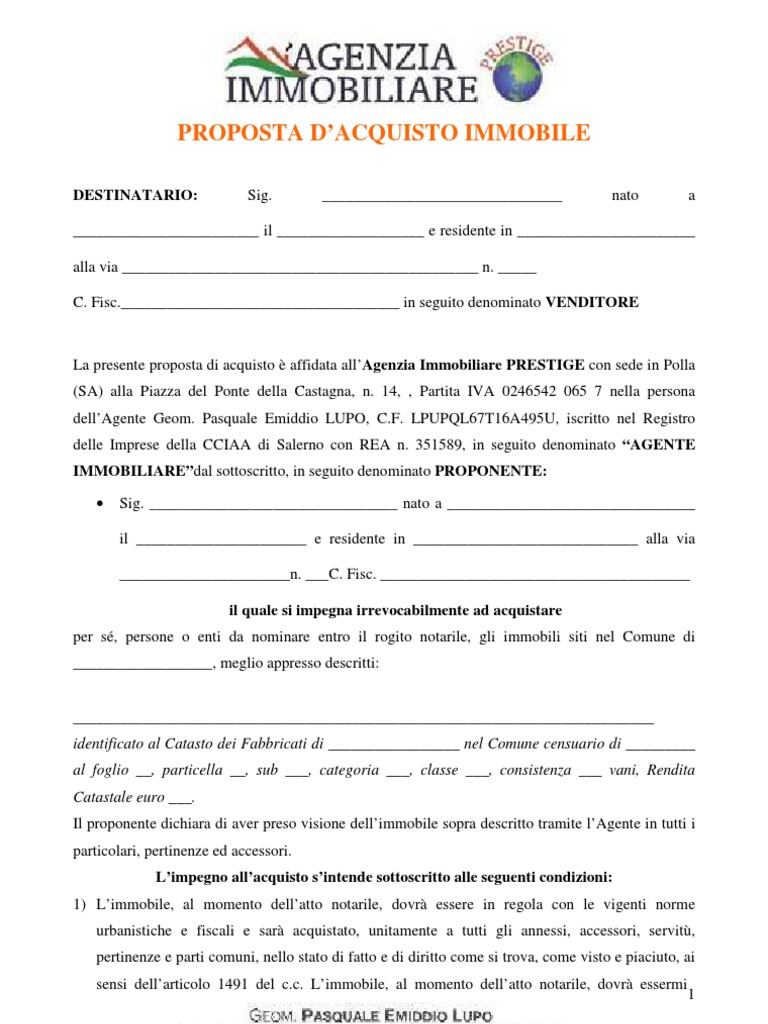 Proposta Dacquisto Immobile PDF