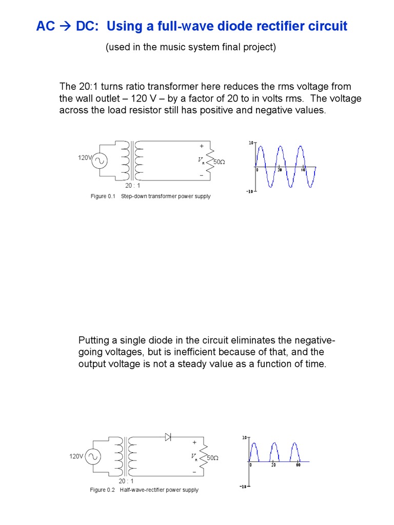 Full-Wave Rectifier Guide for Students | PDF | Science & Mathematics