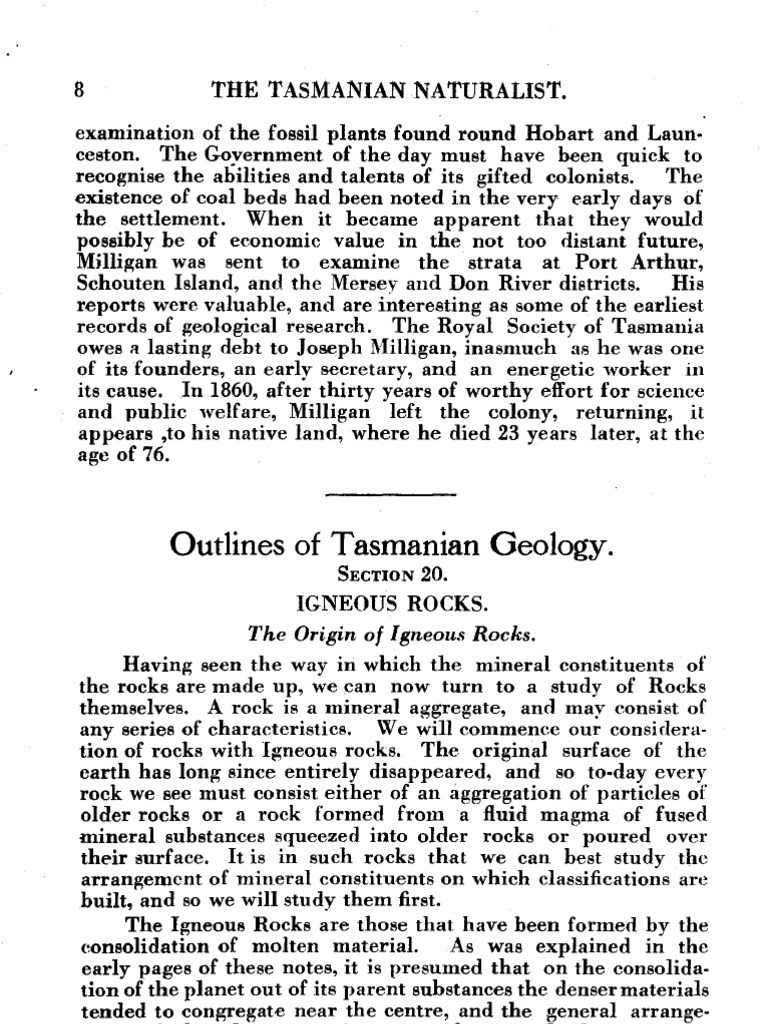 Tasmanian Geology: Igneous Rocks Overview | PDF | Magma | Rock (Geology)