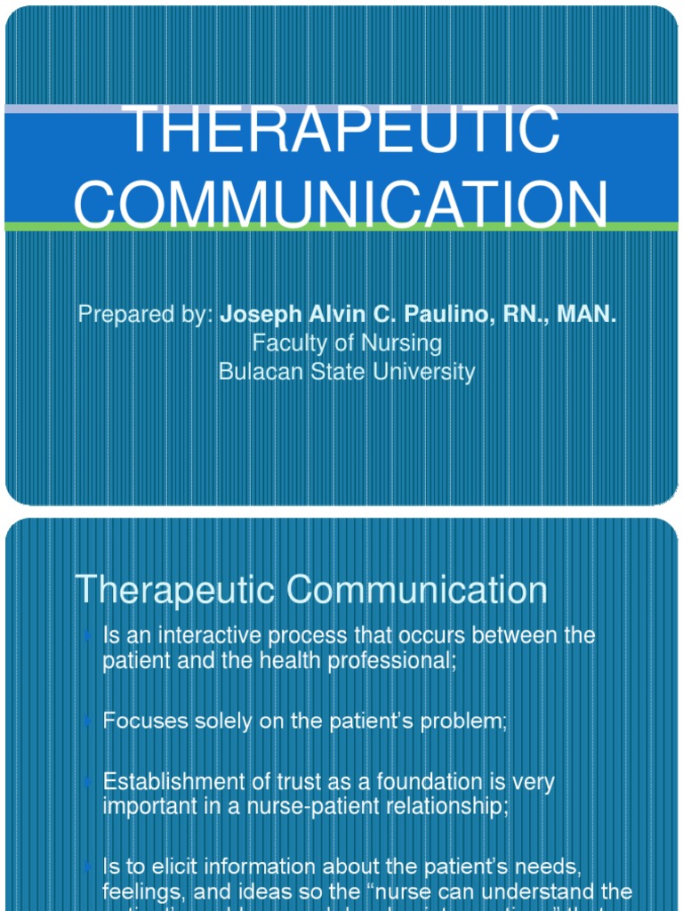 Therapeutic Communication Nursing Communication