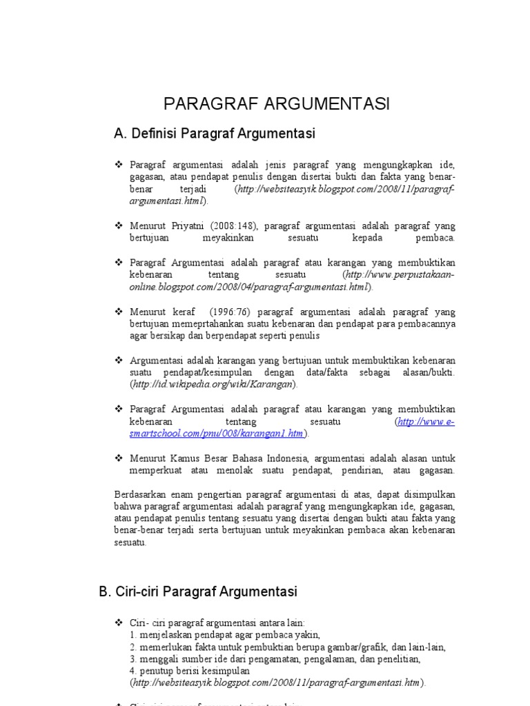 F Contoh Paragraf Argumentasi