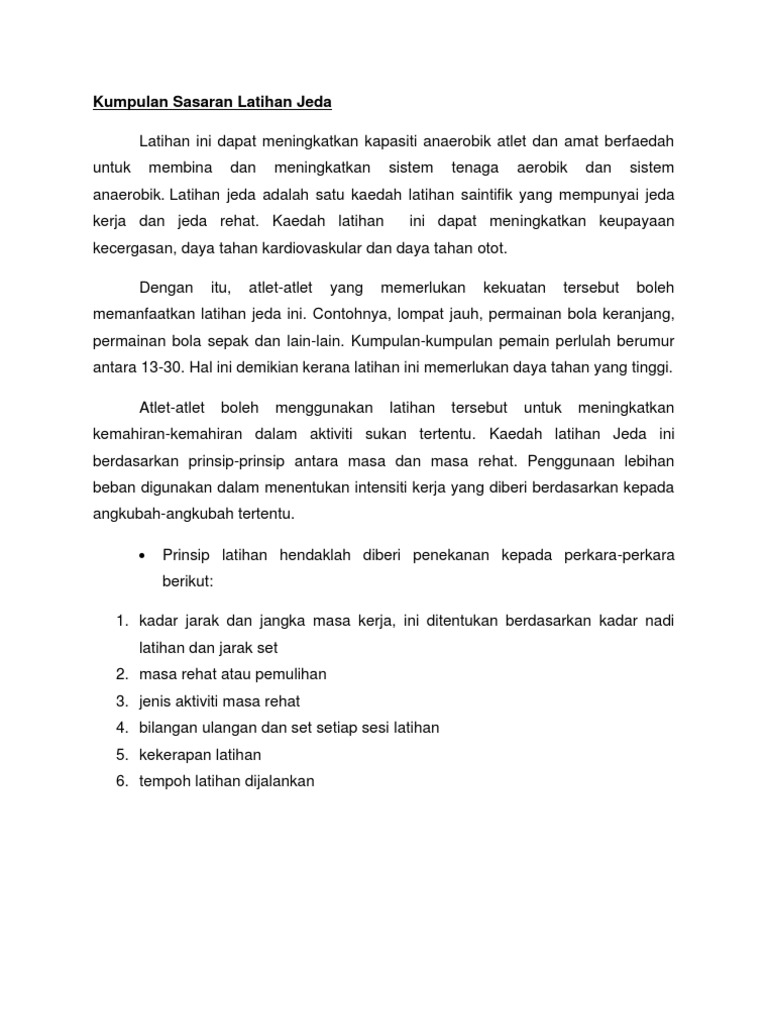 Kumpulan Sasaran Latihan Jeda Pdf