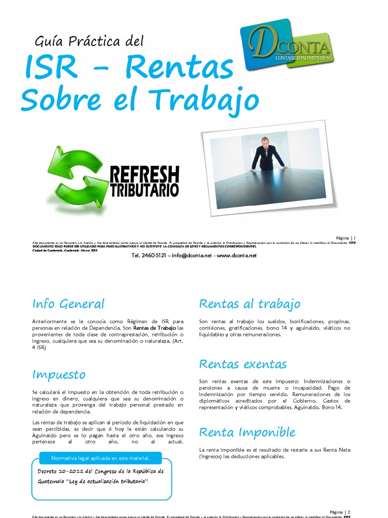 Guía del ISR sobre Rentas del Trabajo | PDF | Impuesto sobre la renta ...