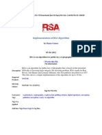 Implementation of RSA Algorithm: Be The First To Rate This File!