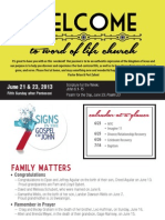 Church Bulletin For June 21 & 23, 2013