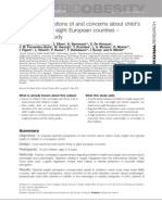 Regber S Et Al.2012 Parental Perceptions of and Concerns About Child's Body Weight in Eight European Countries. the IDEFICS Study