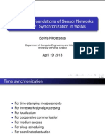 Algorithmic Foundations of Sensor Networks Lecture 7: Synchronization in Wsns