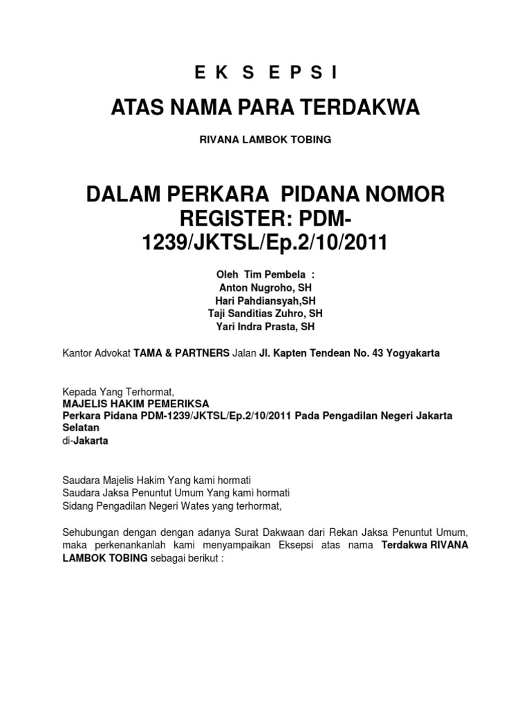 Surat Eksepsi