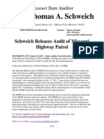 Schweich Releases Audit of Missouri
Highway Patrol