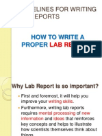 Guidelines for Writing Lab Reports
