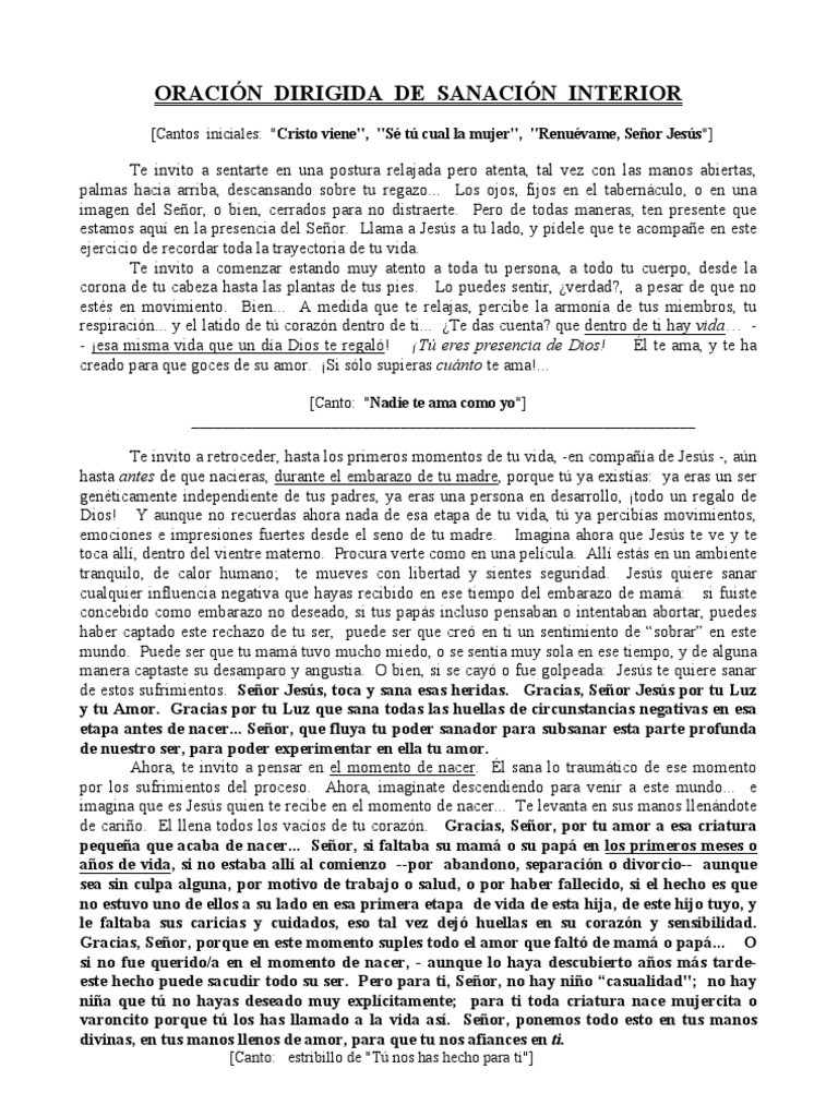 Oración Dirigida de Sanación Interior | PDF | Religión y espiritualidad