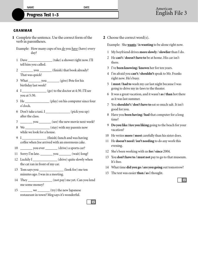New English File Upper Intermediate Test Booklet Key - petwopoi