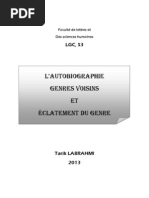 Autobiographie Et Genres Voisins