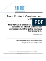 Teens Content Creators and Consumers, PEW Internet 2005