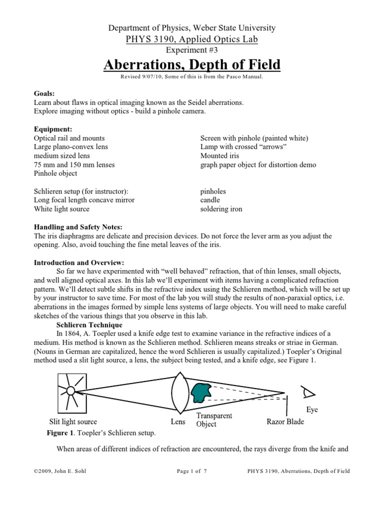 Lab lenses.pdf Lens (Optics) Aperture
