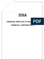 Title: Financial Analysis of Bihar State Financial Corporation'S