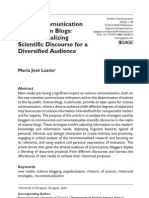 Public Communication of Science in Blogs- Recontextualizing Scientific Discourse for a Diversified Audience